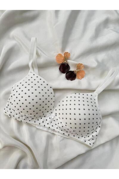 İNKO İÇ GİYİM Cotton Combed Cotton Wire-Free Unpadded Gatherer Bra