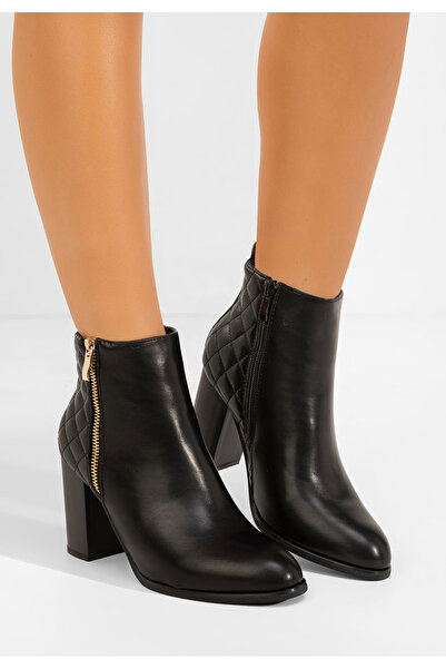 B T Shoes Botine cu toc Lumila negre