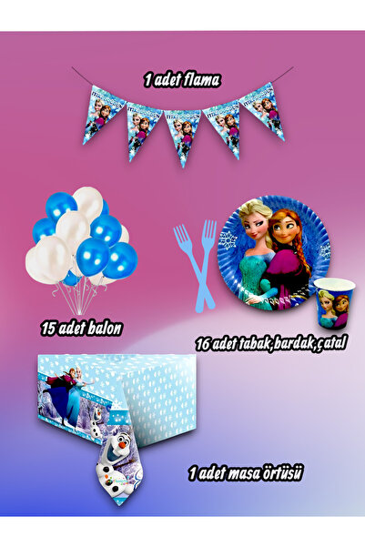 partylady مجموعة صغيرة بتصميم أرض الثلج تتسع لـ 16 شخصًا - لحفلات أعياد الميل...