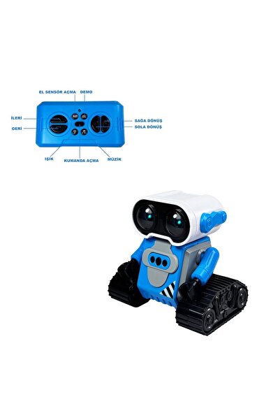 PopŞeker Uzaktan Kumandalı 2.4G Şarjlı El Sensörlüde Kullanabilen Robot-Araba Mavi/Sarı