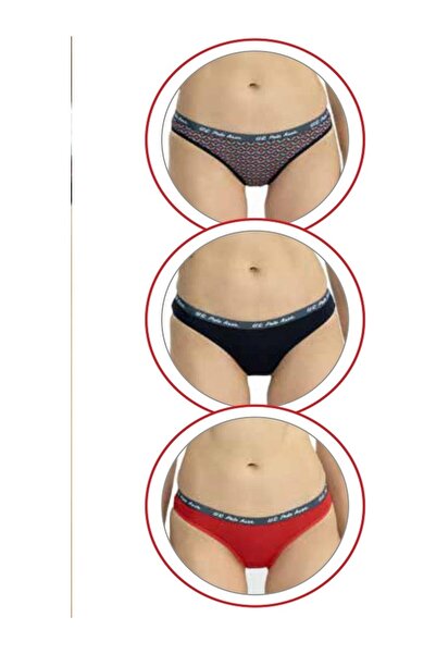 U.S. Polo Assn. Γυναικεία, USPA, Αδειοδοτημένα, Σλιπ Τριπλό, Κόκκινο - Ναυτικ...