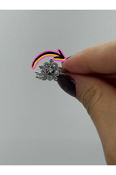 FY Ticaret Gümüş Renkli Kar Tanesi Çelik Stres Yüzüğü