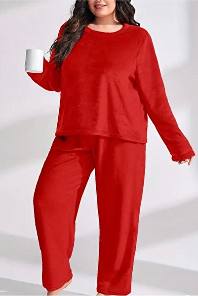 FAMESTEKSTİL Winter Plus Size Women's Plush Set