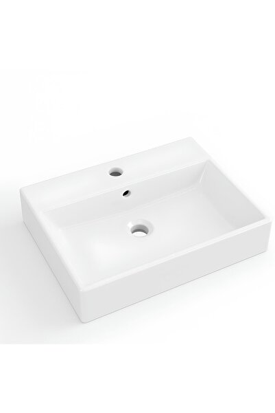 Turavit Vega Dikdörtgen Beyaz Delikli Lavabo 60x45 Cm VG0060