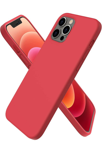 NewFace حافظة ايفون 12 برو من سيليكون فيرست (03111) - احمر