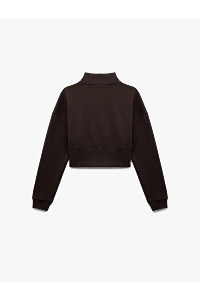 Koton Βαμβακερό φούτερ με μισό φερμουάρ με στάμπα (AW 25)