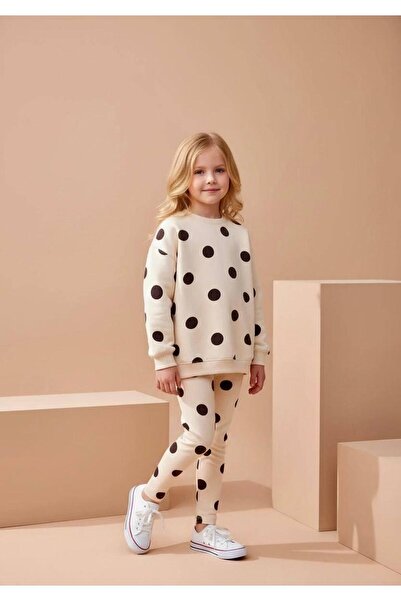 KidsSel New Season Girls' Polka Dot Pattern Top and Bottom Set