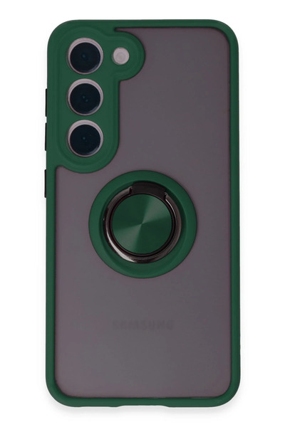NewFace غطاء سيليكون لهاتف MSA Samsung Galaxy S23 مع حلقة مونتريال - أخضر