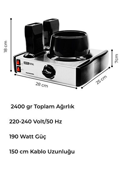 DNTL Total DntlTotal İnox Serisi 2+1 Profesyonel Kuaför/Berber Ağda Makinesi