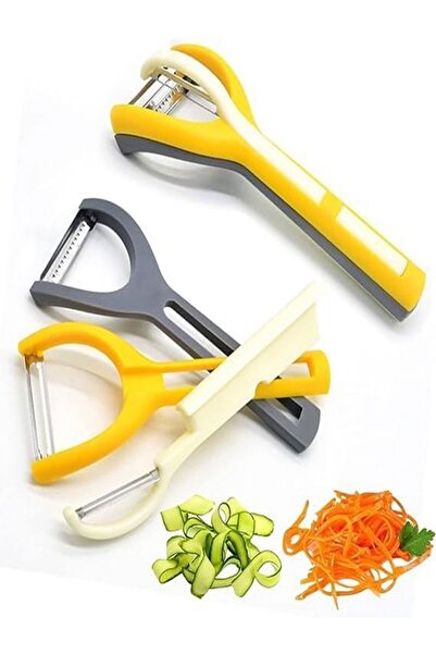 HerŞey Marketing 3 in 1 Soyacak Çok Başlıklı Doğrayıcı Kesici Mutfak Soyacağı Julyen Doğrama Paslanmaz Bıçaklar