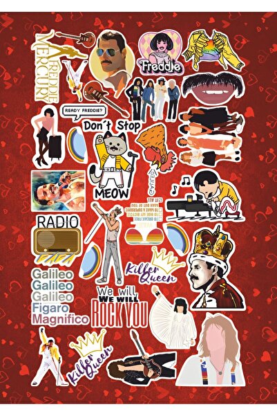 Hediyeni Al مجموعة ملصقات الملكة فريدي ميركوري |   مفكرة لابتوب، دفتر ملاحظات...