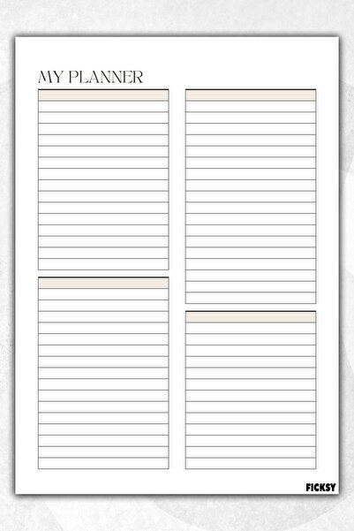 Ficksy مخطط شهري يومي متعدد الأغراض - مقاس A4 - 30 ورقة - مخطط