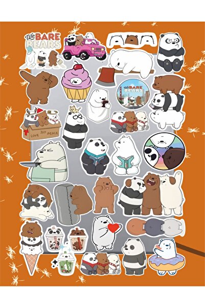 Hediyeni Al مجموعة ملصقات الدببة الأصدقاء |   ملصق للكمبيوتر المحمول والدفتر والتابلت والهاتف ودفتر الملاحظات ومجلة البوليت