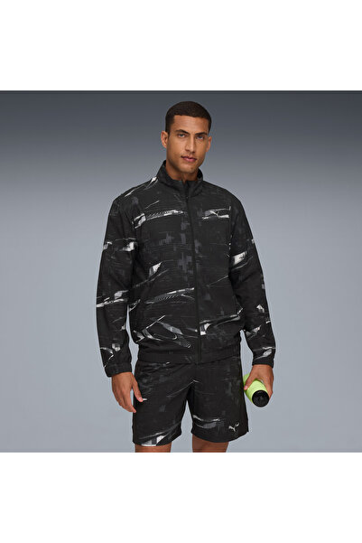 Puma Ανδρικό μαύρο μπουφάν για τρέξιμο Run Velocity Aop