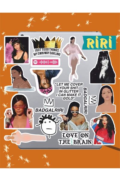 Hediyeni Al مجموعة ملصقات ريهانا |   ملصق للكمبيوتر المحمول والدفتر والتابلت والهاتف ودفتر الملاحظات ومجلة البوليت