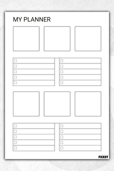 Ficksy Timeless Multi-Purpose Daily Weekly Monthly Planner - A4 Size To Do - ...