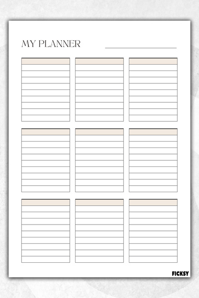 Ficksy مخطط شهري يومي متعدد الأغراض - مقاس A4 - 30 ورقة - مخطط