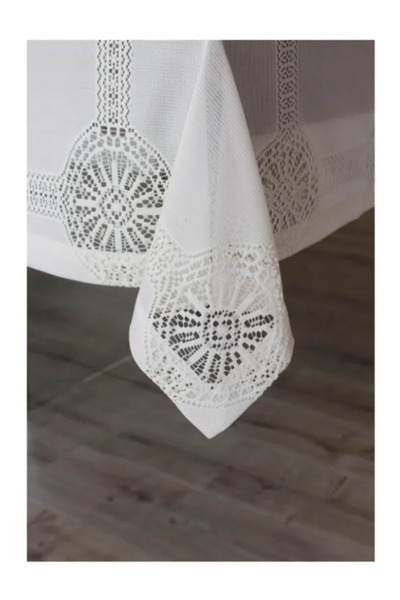 MODAFABRİK Elegant Knitted Tablecloth with Lace Look 160X220