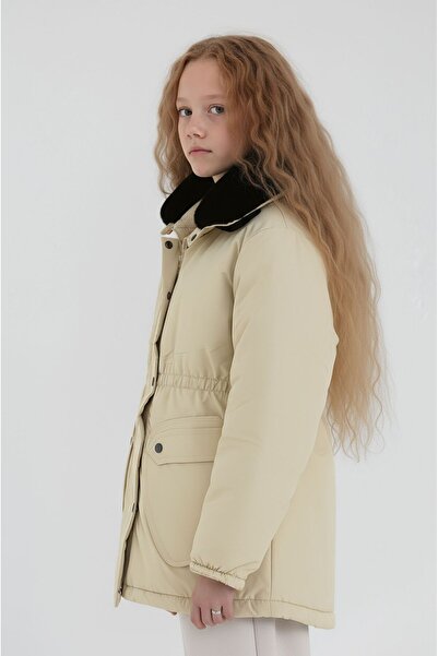 CIVILTIPOLO Girl's 100% Water and Windproof Detachable Hooded Fur-Lined Coat & Jacket