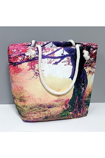 Ronanna حقيبة شاطئ بنمط شجرة