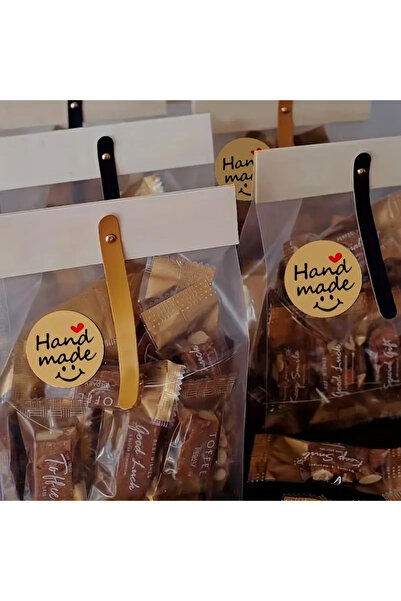 hdcw 500 ADET 2.5cm RULO YAPIŞKANLI KRAFT KAĞIT EL YAPIMI-HANDMADE STICKER ETİKET HEDİYE PAKETLEME