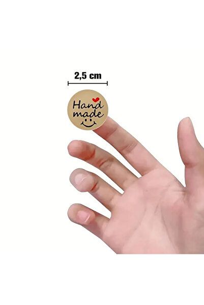 hdcw 500 ADET 2.5cm RULO YAPIŞKANLI KRAFT KAĞIT EL YAPIMI-HANDMADE STICKER ETİKET HEDİYE PAKETLEME