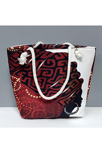 OSENSE NRZSNT Geantă de plajă cu model labirint (12742)-țiglă