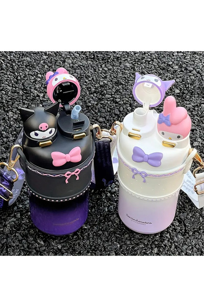 ada çanta kırtasiye Children's Thermos Flask Stainless Steel Kuromi and My Melody Figured 550ml Double Lid Ad56421