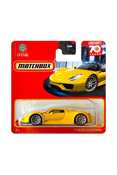 Matchbox Masinuta metalica Matchbox, Porsche 918 Spyder, Galben, 1:64