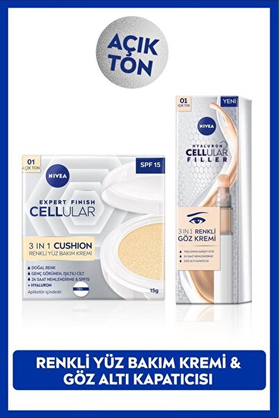 NIVEA Doğal Renk Cellular Expert Finish Cushion Renkli Yüz Bakım Kremi 15ml G...