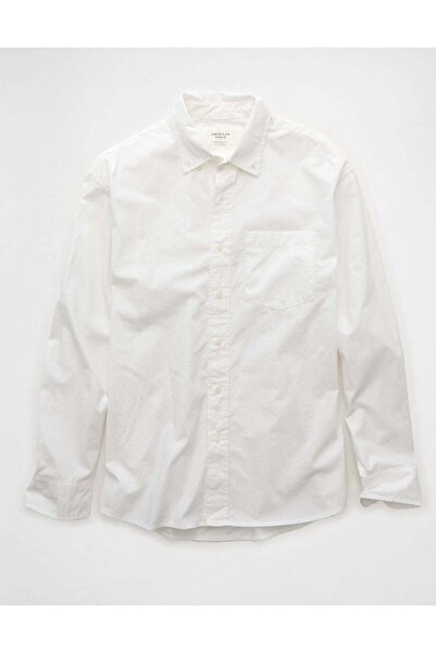 AMERICAN EAGLE AE Everyday Poplin Striped Button-Up Shirt