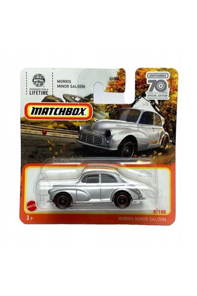 Matchbox Masinuta metalica Matchbox, Morris Minor Saloon, Editie Aniversara 70 de ani, 2023, 1:64, gri