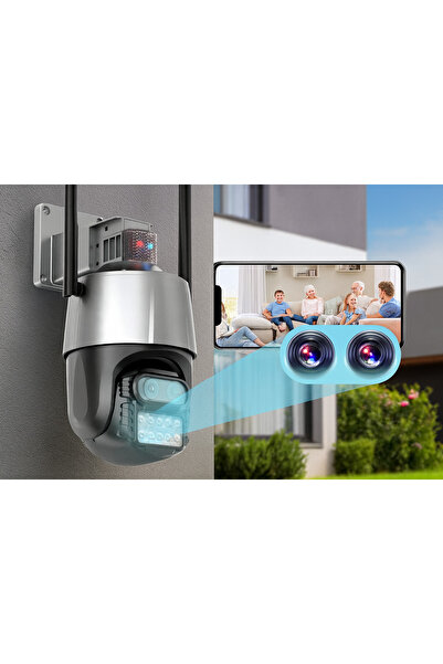 BUFS Dış Mekan Kablosuz Güvenlik Kamerası 6MP Alarmlı Çift Kameralı Full HD 8...