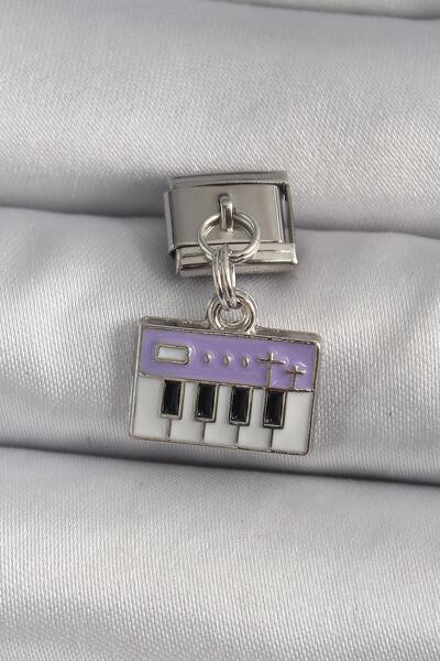 Inure Jewelry 316L الصلب الفضة اللون يتدلى الأرجواني البيانو الشكل سحر التصنيف