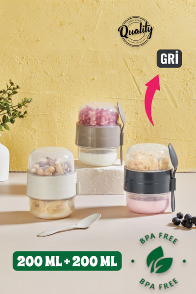 MUF HOME Prepare and Take Away Diet and Yogurt Container with Spoon Oatmeal M...