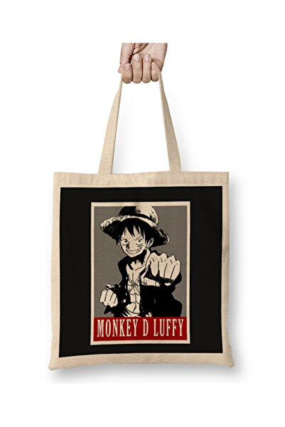 Toyaso One Piece Monkey D Luffy Cloth Bag Long Handle Shopping Bag Beach Tote Bag