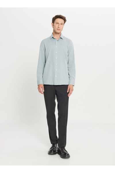 ALTINYILDIZ CLASSICS Tailored Fit Klasik Yaka Koyu Yeşil Erkek Gömlek ACE020261603_KYL