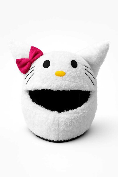Beta Hello Kitty Kask Kılıfı, Kask süsü Motorsiklet sevimli kitty kask motorsiklet peluş kask kılıfı