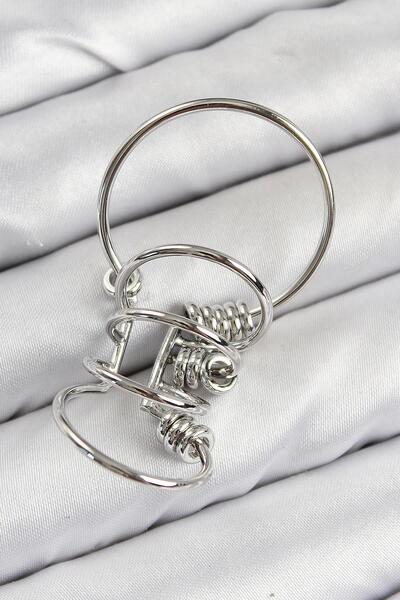 Inure Jewelry أقراط من النحاس الأصفر على شكل حلقة فضية اللون للاستخدام اليومي