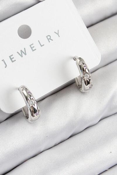 Inure Jewelry حلقة من حجر الزركون النحاسي موديل فضي اللون للنساء للاستخدام ال...