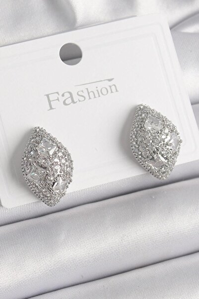 Inure Jewelry أقراط نسائية مطرزة بحجر الزركون باللون الفضي النحاسي