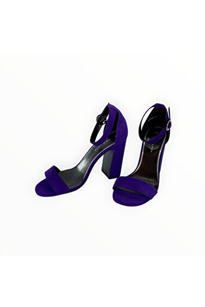 New Look Women's High Heel Sandals Suedette Purple Aubergine