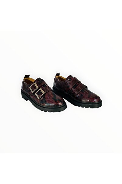 TopShop Women’s Oxford Shoes Burgundy Reptile Pattern Size 37 EU