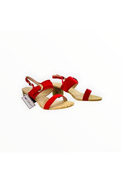 Lotus Women's Medium Heel Sandals Suedette Red Size 42 EU