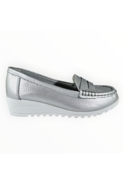 JD Williams Orthopedic Sole Women's Shoes Leather Silver Size 37 EU