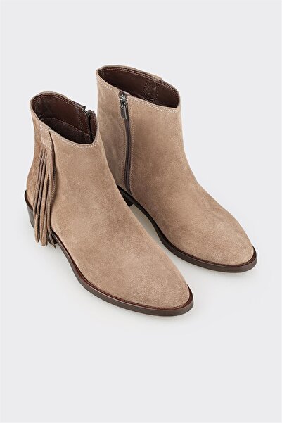 Elle Shoes Vizon Deri Kadın Klasik Bot