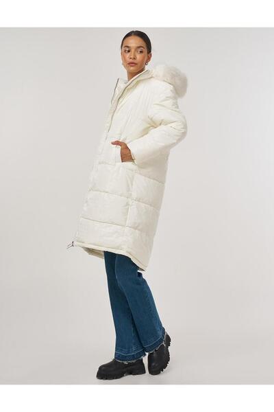 Kayra Zippered Anorak Coat Optical White