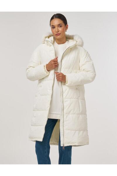 Kayra Zippered Anorak Coat Optical White