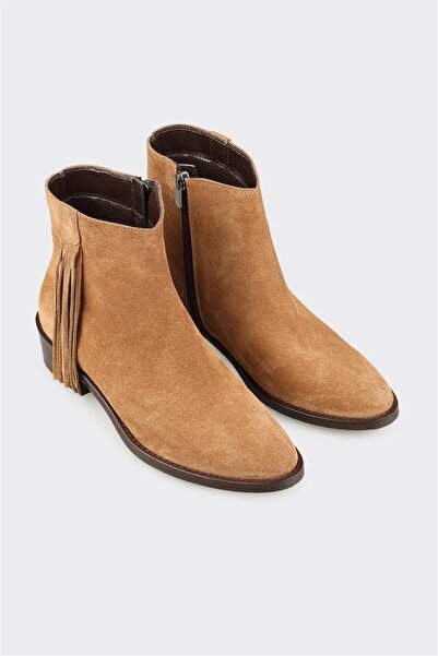 Elle Shoes Taba Deri Kadın Klasik Bot