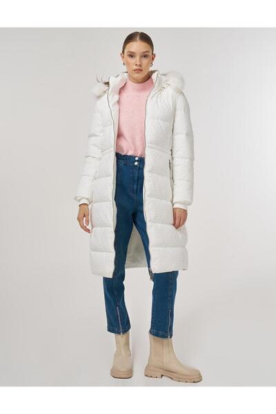 Kayra Hotfix Printed Anorak Coat Optical White